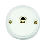 Gambarelli prise téléphonique rj11 en porcelaine blanche 00220 Gambarelli prise téléphonique rj11 en porcelaine blanche 00220