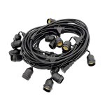 Guirlande wimex avec 10 douilles pendante e27 couleur noire Guirlande wimex avec 10 douilles pendante e27 couleur noire