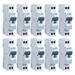 Hager kit interrupteurs magntothermique 1p + n 10a 4, 5ka c 1 module mjn510a