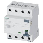 Interrupteur diffrentiel siemens 25a 4p 30ma a 4 modules 400v 5sv33426
