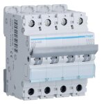 Interrupteur magntothermique hager 4p 25a 6ka c 4 modules mca425