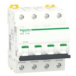 Interrupteur magntothermique schneider 4p 10a 4. 5 ka c 4 modules a9f64410