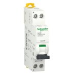 Interrupteur magntothermique schneider acti9 1p + n 20a 6 ka c 1m ic40n a9p54620