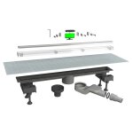 Kit goulotte de douche bonomini pour évacuation au sol 70cm 6825kx70s Kit goulotte de douche bonomini pour évacuation au sol 70cm 6825kx70s