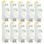 Schneider 16a 1p + n 4. 5ka kit disjoncteur magntothermique courbe c 1m 10pcs r9p35616