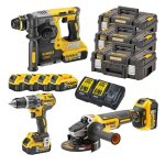 Kit marteau perforateur - meuleur burineur dewalt 18v xr 5. 0ah dck353p4t - it