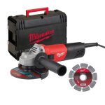 Kit meuleuse milwaukee ag800 - 115e d avec disque 115 mm et mallette 4933451281