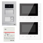 Kit bifamiliale visiophone abb avec mains libres 4, 3  panneau mural