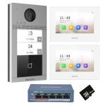 Kit visiophone deux crans ip hikvision ds - kis604 - s / bi - family