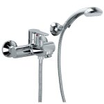 Mitigeur bain - douche paffoni blu avec douchette et flexible blu023cr