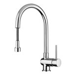 Mitigeur d'vier paffoni stick avec douchette extractible chrome sk185cr
