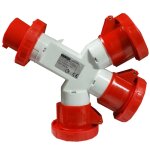 Multiplicateur gewiss triple 3p + t 32a ip67 3 prises rouge 400v gw64068 Multiplicateur gewiss triple 3p + t 32a ip67 3 prises rouge 400v gw64068