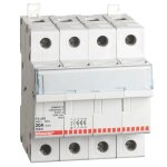 Porte - fusible bticino 3p + t 20a 4 modules fusibles 8, 5x31, 5mm f313n
