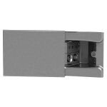 Prise chache 4box hide 3 modules coulissante avec une prise  2 broches et prise tv / sat gris tekno ...