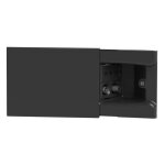 Prise chache 4box hide 3 modules coulissante avec une prise  deux broches et prise tv / sat gris fonc ...