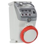Prise industrielle fanton porte - fusibles 3p + n + t 16a 400v ip67 rouge 73355