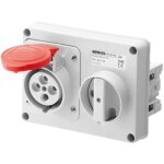Prise verrouillée gewiss 3p + t 16a ip44 380v sans boîte gw66108 Prise verrouillée gewiss 3p + t 16a ip44 380v sans boîte gw66108