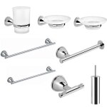 Set 8 accessoires muraux pour la salle de bains gedy genziana chroms poli ge99 - 13