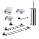 Set d'accessoires de salle de bains  fixation murale gedy felce chrome poli fe99 - 13