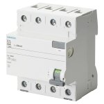Siemens interrupteur différentiel pur 4 pôles 63a 30ma ac type 4 modules 5sv43460 Siemens interrupteur différentiel pur 4 pôles 63a 30ma ac type 4 modules 5sv43460