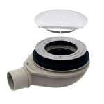 Siphon receveur de douche geberit d90 avec bouchon pour vacuation chrom 150. 582. 21. 1