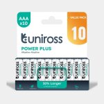 10 piles alcalines aaa / lr03 uniross power plus 10 piles alcalines aaa / lr03 uniross power plus
