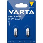 2 ampoules culot lisse varta 751 krypton 2, 40v 0, 70a