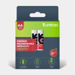 2 piles rechargeables aa / lr6 2100mah uniross premium accu