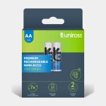2 piles rechargeables aa / lr6 2700mah uniross premium accu