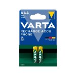 2 piles rechargeables aaa / hr03 550mah varta accu phone