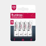 4 piles aa / fr6 uniross lithium ultra