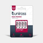 4 piles alcalines aaa / lr03 uniross max power 4 piles alcalines aaa / lr03 uniross max power