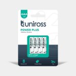 4 piles alcalines aaa / lr03 uniross power plus 4 piles alcalines aaa / lr03 uniross power plus