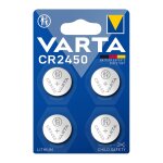 4 piles cr2450 varta bouton lithium 3v