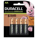 4 piles rechargeables aa / hr6 2500mah duracell