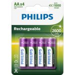 4 piles rechargeables aa / hr6 2600mah philips