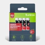4 piles rechargeables aa / lr6 2100mah uniross premium accu