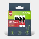 4 piles rechargeables aaa / hr03 600mah uniross premium accu