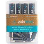 4 piles rechargeables usb - c aa / hr6 1700mah paleblue lithium ion 1. 5v