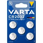 5 piles cr2032 varta bouton lithium 3v