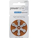 6 piles auditives p312 power one zinc - air