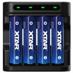 Chargeur de piles xtar l4 avec 4 piles lithium aa 1, 5v 4150mwh