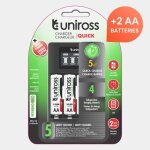 Chargeur uniross quick lcd charger avec 4 piles aa Chargeur uniross quick lcd charger avec 4 piles aa
