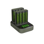 Gp batteries station + 2 chargeurs rapides gp recyko avec 8 piles aa 2600mah