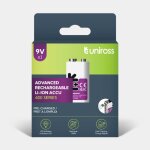 Pile rechargeable usb - c 9v / 6hr61 / pp3 uniross advanced li - ion accu