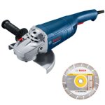 Bosch meuleuse 230mm 2000w gws20 - 230p + disque - 06018c1104