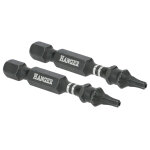 2 embouts impact 1 / 4'' �toile perc�e ttx40 longueur 75 mm hanger 134096