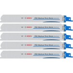 5 lames de scie sabre pro medium - thick metal precise s1137bef 225x25x1, 1mm - bosch - 2608658994