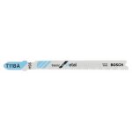 5 lames de scie sauteuse 92mm pour le mtal t118a - bosch - 2608631013
