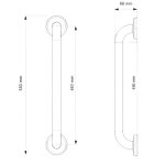 Barre de relvement en inox poli d32 l450mm pour pmr - akw - 1261